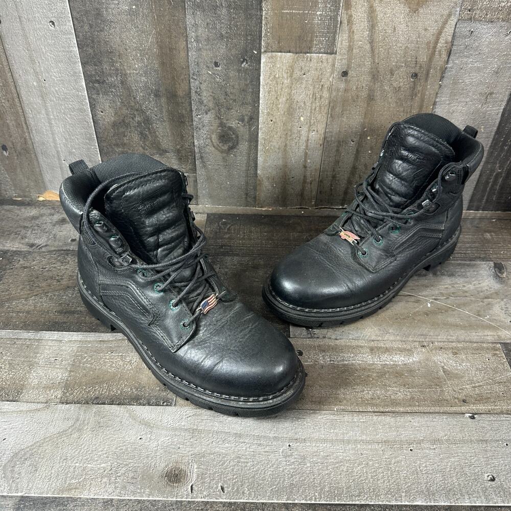 Red Wing Shoes Mens 9.5D Black‎ 923 Leather Steel Toe Work Boots USA